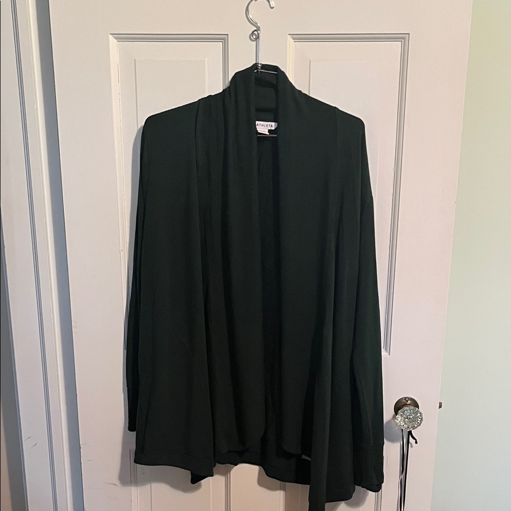 Athleta Dark Green Open Front Cardigan